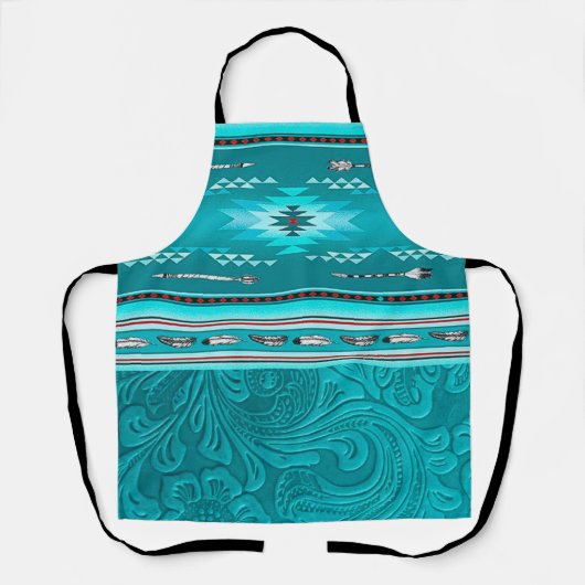 Tablier Outil en cuir Turquoise Tribal Navajo (Recto)