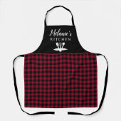 Tablier Outillage de cuisine à Buffalo Rouge Plaid + nom t (Recto)