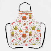 Tablier Outils de jardinage mignon et Plante Motif sans co (Recto)