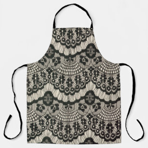 Tablier Ouvrage en dentelle de tissu. Ornement floral en