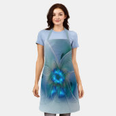 Tablier Ovations debout, fractale bleue turquoise abstrait (Porté)