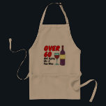 Tablier Over 60 And Aging Like A Fine Wine funny apron<br><div class="desc">Over 60 and Aging Like A Fine Wine funny apron. A great apron for someone sixty and over who loves drinking wine. It features a wine glass and bottle cartoon. Great gift for a 60th birthday.</div>