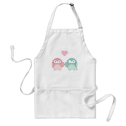 Tablier OWL LOVE :: fille douce + garçon (Devant)