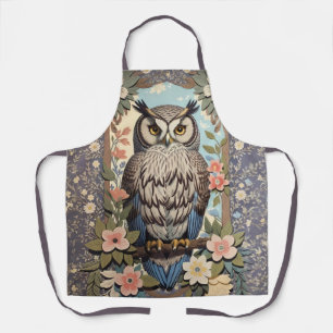 Tablier Owl Pastel Floral William Morris Inspiré