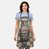 Tablier Owl Pastel Floral William Morris Inspiré (Porté)