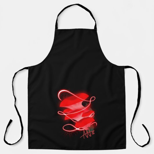 Tablier Oyster enchanté brillant rouge Champagne noir (Recto)