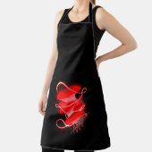 Tablier Oyster enchanté brillant rouge Champagne noir (Insitu)