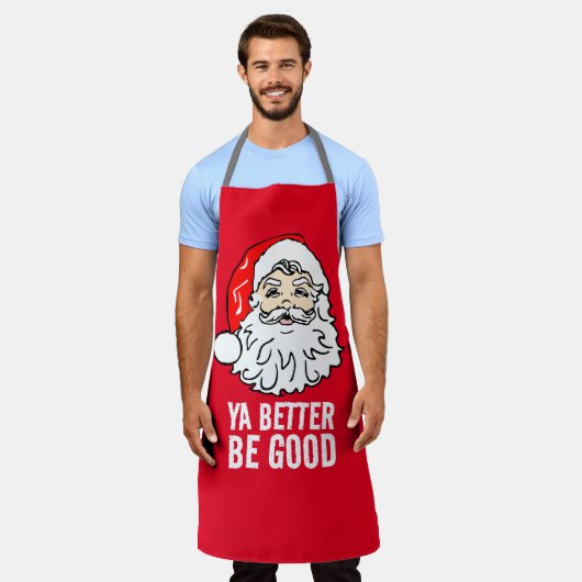 TABLIER PAD SANTA CLAUS CHRISTMAS KITCHEN APRON (Porté)