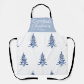 Tablier Pagode Bleue Custom Arbre de Noël Apron (Recto)