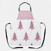 Tablier Pagode Rouge Custom Arbre de Noël Apron (Recto)