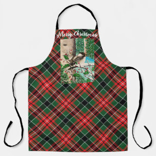 Tablier Paid Christmas Chickadee Apron