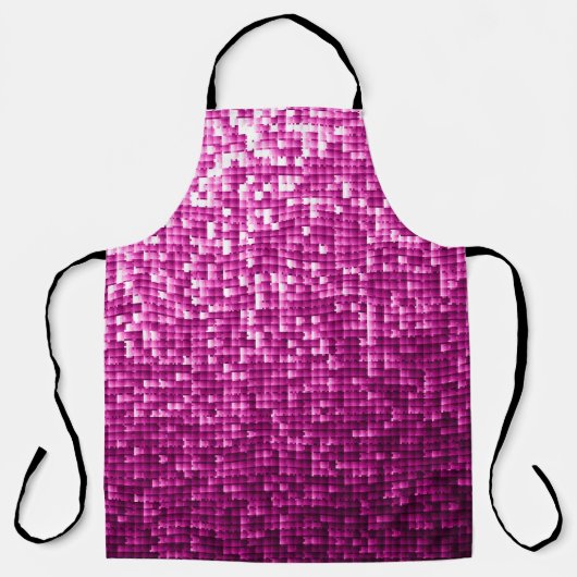 Tablier Paillettes rose parties scintillant (Recto)
