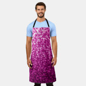 Tablier Paillettes roses, argent, paillettes noires (Porté)