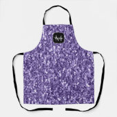 Tablier Paillettes violet ultra violet monogramme (Recto)