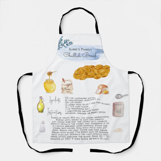 Tablier Pain Challah | Recette Hirloom Apron (Recto)