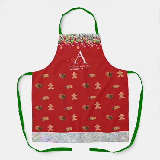 Tablier Pain d'épice brillant sur mesure Monogramme (Recto)