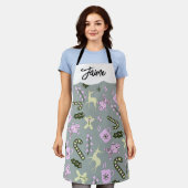 Tablier Pain d'épices Cerf canne verdure Noël (Porté)