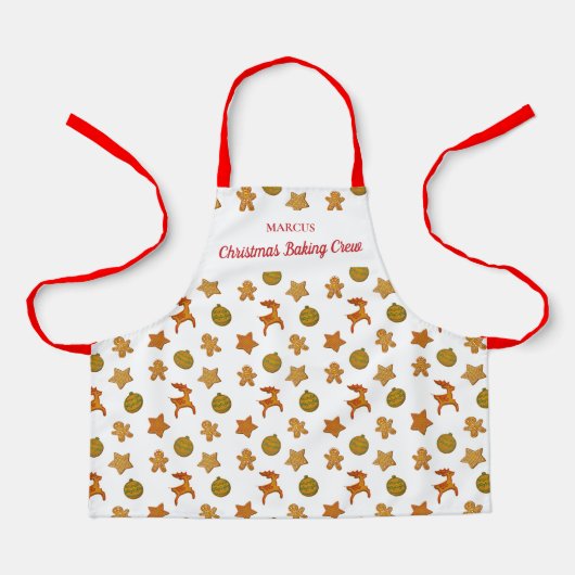 Tablier Pain d'épices de Noël de l'équipage Cookies Monogr (Recto)