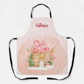 Tablier Pain d'épices rose Maison Noël (Recto)