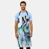 Tablier Pain Remover 1 Purple Green Flower Abstract Apron (Porté)