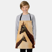 Tablier Paire de girafe orange, aire d'impression complète (Porté)