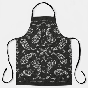 Tablier Paisley bandana : imprimé noir et blanc