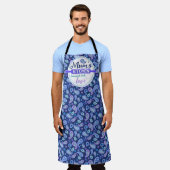 Tablier Paisley Floral Pattern - Bleu (Porté)