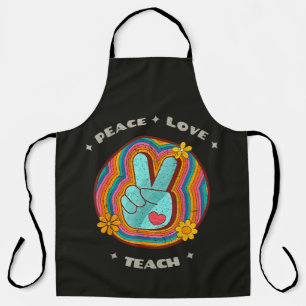 Tablier Paix Amour Enseigner Vintage Rétro 70s Hippie