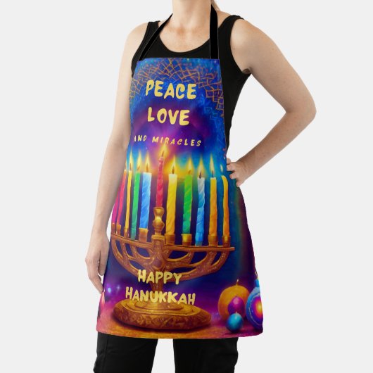 Tablier Paix, Amour et Miracles - Hanoukka (Insitu)