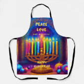 Tablier Paix, Amour et Miracles - Hanoukka (Recto)