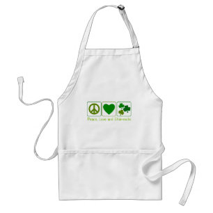 Tablier Paix, amour et shamrocks
