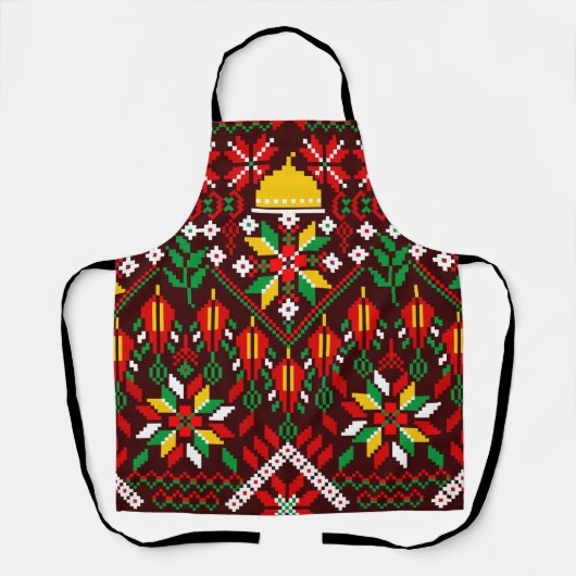 Tablier Palestine Tatreez Broderie traditionnelle (Recto)