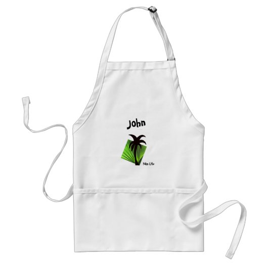Tablier Palm Life | Vert Palm Frond avec motif Palm Tree (Devant)