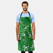 Tablier Palm Monstera Motif sans couture. Tropique verte b (Porté)