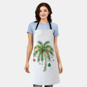 Tablier Palmier de Noël tropical avec lumières et ornam (Porté)