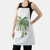 Tablier Palmier de Noël tropical avec lumières et ornam (Insitu)