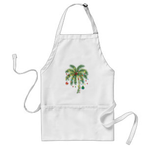 Tablier Palmier de Noël tropical avec lumières et ornam