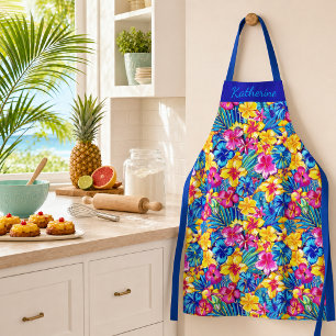 Tablier Palmier floral tropical hawaïen coloré