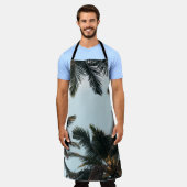 Tablier Palmier vert sous ciel blanc le matin (Porté)