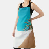 Tablier Palmier vert sous ciel bleu le matin (Insitu)