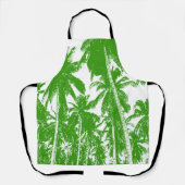 Tablier Palmiers design en vert et blanc (Recto)