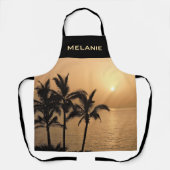 Tablier Palmiers et coucher de soleil romantique Personnal (Recto)