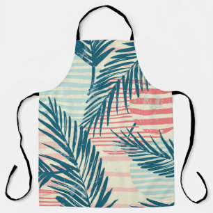 Tablier Palmiers exotiques, textures dessinées à la main