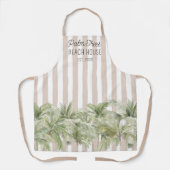 Tablier Palmiers tropicaux Beige Stripes Maison de plage (Recto)