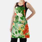 Tablier Palmiers tropicaux branchés et impression florale (Insitu)