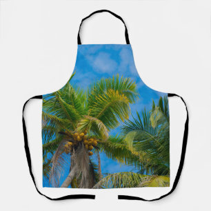 Tablier Palmiers tropicaux et noix de coco