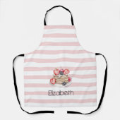 Tablier Pancakes, Rayures Roses Apron (Recto)