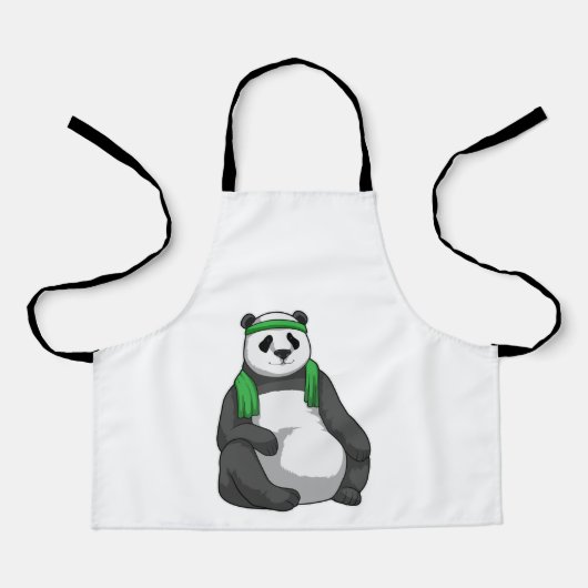 Tablier Panda à Fitness avec serviette (Recto)