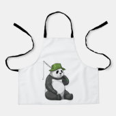 Tablier Panda à la pêche avec canne à pêche (Recto)