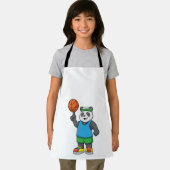Tablier Panda aux sports avec basket-ball (Insitu)